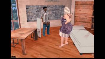 Mature gets BBC animated 3d game porn video